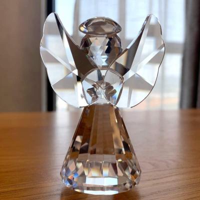 China China Resin Children Large Crystal Glass Angel Figurines Paperweight Art Craft Lovely Crystal Table Ornament Custom Home Decorations for sale