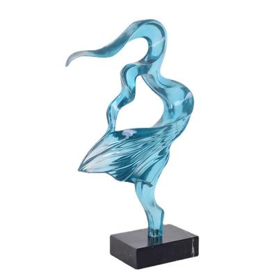 China China Simple Modern Clear Transparent Resin Abstract Dancing Girl In The Wind Large Sculpture Decoration for sale