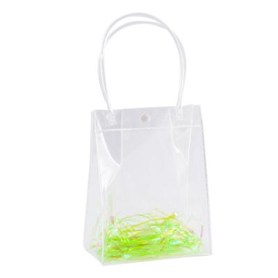 China Fashion Transparent Handbag Plastic PVC Gift Bag Thickened Biodegradable Small Gift Packaging Bag Handbag Available for sale