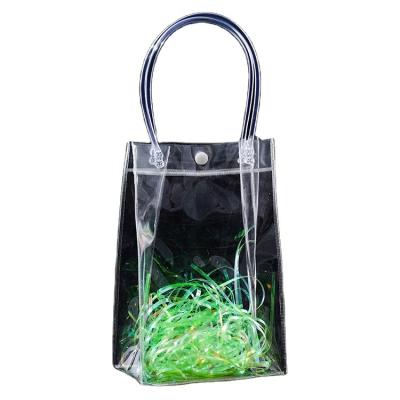 China Fashion transparent gift handbag packaging pp frosted waterproof pvc plastic bag gift wedding festival candy bag pp packaging bag for sale