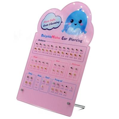 China CLASSIC Consecrated Ear Studs Styles Display Rack With 316L Surgical Steel Earring Sample For Disposable Ear Piercing Unit Tool for sale