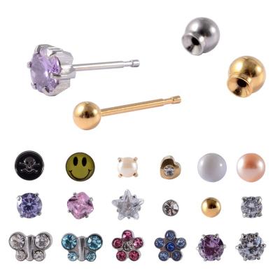 China Baby Beauty Ear Stud Ball Loop Desensitization Earrings CLASSIC Safer Surgical Steel Studs Sterilized Women Piercing for sale