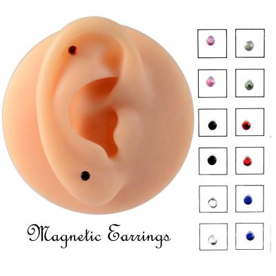 China 12pcs/Set Earring Nose Stud Labret Lip Cartilage Earring Magnet Piercings FASHION Ring Fake Cheater Non Pierced Magnetic Earring Piercings for sale