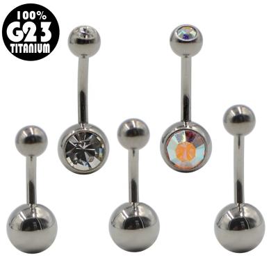 China FASHIONABLE Solid Titanium Curvy Ball G23 Navel Belly Ring Basic Style Buttom Body Piercing Jewelry 14G for sale