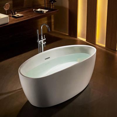 China White Oval Acrylic Freestanding Bathtub Tub 1.5m-1.7m One-Piece Freestanding for sale