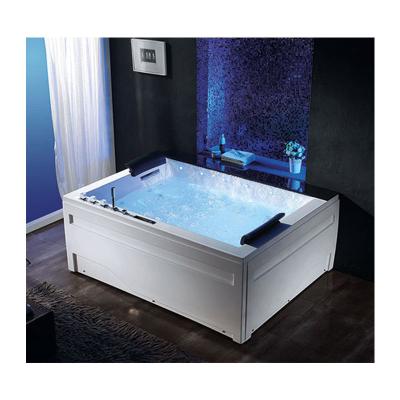 China Colorful Lightweight LH Massage Tub Double Freestanding Whirlpool Bathtub for sale