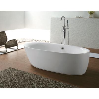 China 1500mm Lars Oval Slim Freestanding Bathtub Glossy White Freestanding Soaking Tub for sale