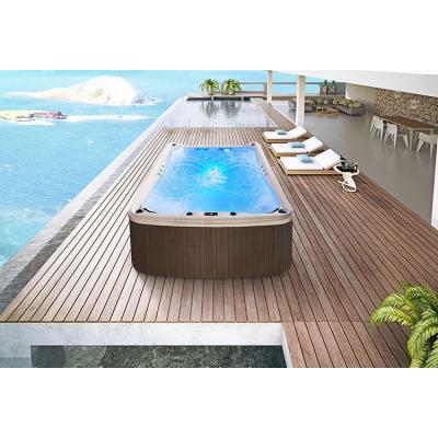 China Modern Outdoor Endless Massage Pool Two Seat Rectangular Whirlpool Air Bath Spa for sale