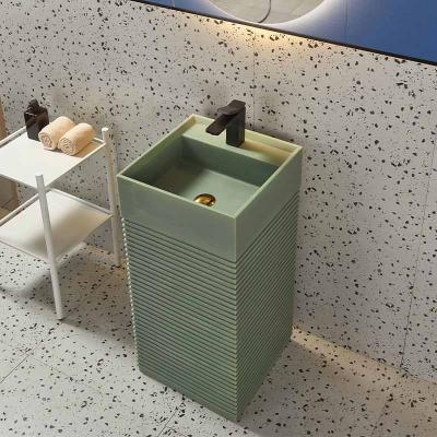 China Modern Sanitary Ware Bathroom Wash Basin Solid Outdoor Pedestal Wash Basin for sale