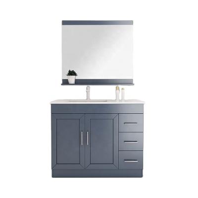 China Modern 32 Inch Washroom 1 Sink Basin Classic Contemporary Wood Bathroom Cabinet Vanity Mirror Unit for sale