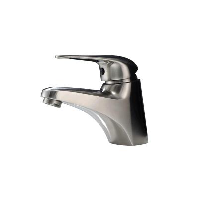 China Hot Sense Faucets And Cold Single Sense Bathroom Countertop Basin Mixer Tap Single Hole Taps Handle Graphic Design Brushed for sale