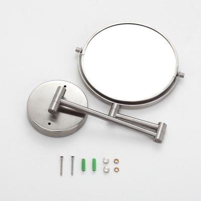 China Modern Design Hotel Magnifying Cosmetic Magnifying Mirror 3X Round Decorative Wall Mounted Magnifying Mirrors Double Chrome Stainless Steel for sale