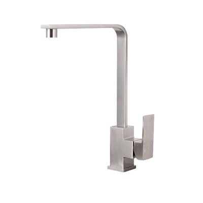 China One Way Faucets Nickel Sink Mixer Square Stainless Steel Hole Swept Modern Single Lever Kitchen Faucet for sale