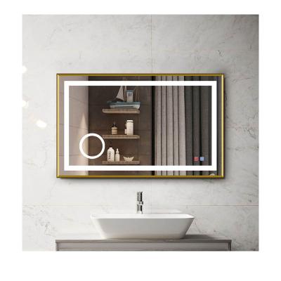 China Bright Aluminum Frame Led Touch Wall Decor Smart Beauty Bathroom Cabinet Mirrors for sale