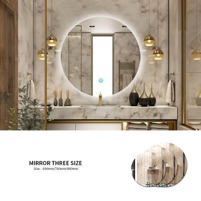 China 5mm Illuminated CE Certificated Wall Mounted Frameless Wall Mirror LED Lighted Bathroom Round Backlit Mirror for sale