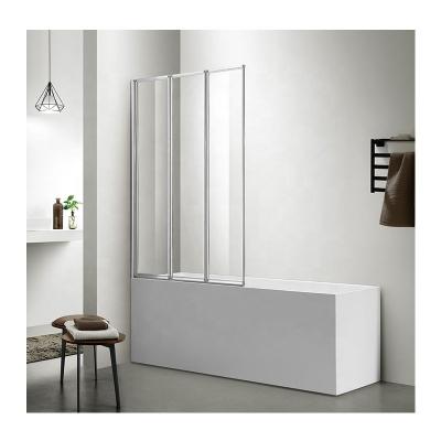 China Durable And Competitive 3 Fold Retractable Tempered Glass Bathroom Pivot Shower Door for sale