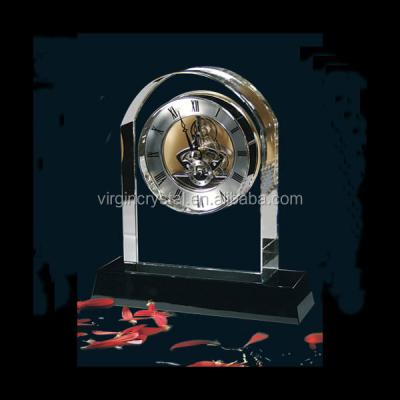 China Elegant Glass Crystal Crystal Table Clock from Europe for Wedding Souvenirs for sale