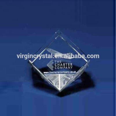 China Wholesale Europe Plane Iamge 3d Laser Engraved Glass Crystal Cube for sale