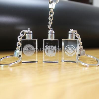 China 3D Laser Crystal Keyrings With Lung Image Crystal Key Chain for sale