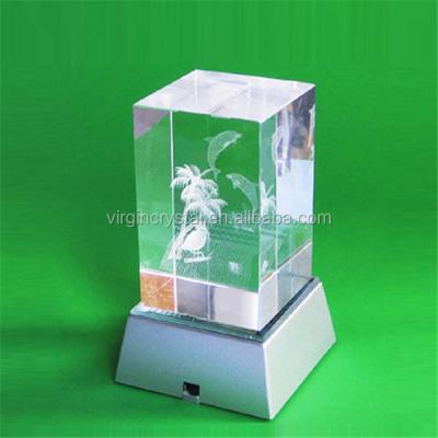 China Wholesale Europe Christmas Second Hand And Polished Crystal Technique 3d Laser With Led Light Base For Gift Item for sale