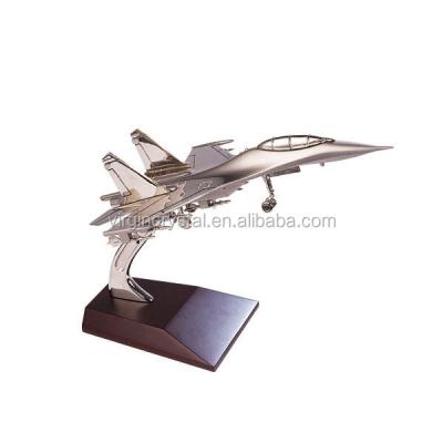 China Wholesale Cheap Zinc Alloy Europe Airplane Models With Wooden Base For Gift / Souvenir for sale