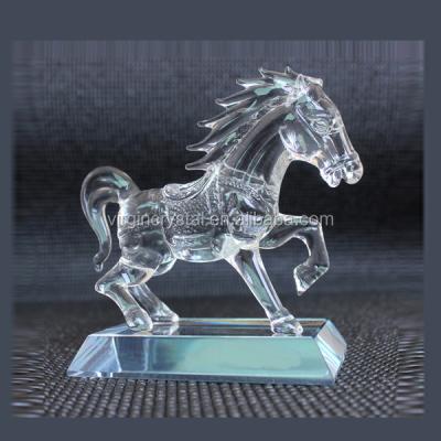 China Modern Crystal Glass Horse Statue Model Custom Animal Model Europe for sale