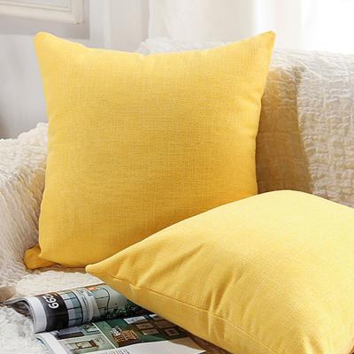 China 100%Cotton Solid Color Linen Cushion Cover,Sofa Home 18x18 Inch Square Tile Cover Solid Color Decorative Pillowcase,No Filler for sale