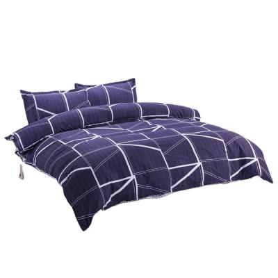 China Single Premium Full Cotton Bedding Sets Boys Mens Geometric Plaid Duvet Cover for sale