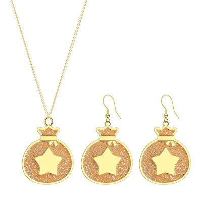 China Other 2021 New Fashion Personality Christmas Jewelry Earrings Set Retro Necklace Pumpkin Bride Wedding Party Golden Gift for sale