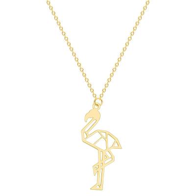 China Hiphop Stainless Steel Necklace For Women Man Noble Flamingo Choker Necklace Best Gift Pendant Jewelry for sale