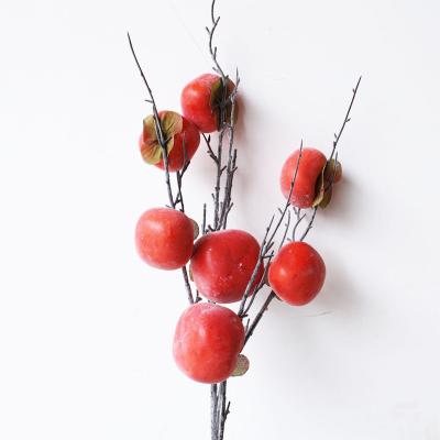 China Chinese Style 80cm Persimmon Plastic Artificial Tree Branches For Office Home Farmhouse Decoration for sale