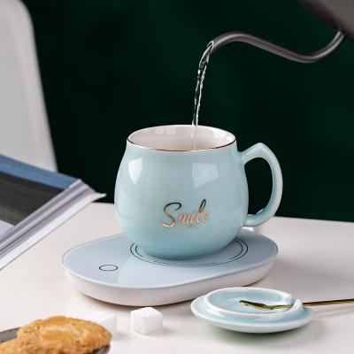 China Customizable Sustainable Constant Temperature Usb Plug 55 Degree Electric Coffee Cup Mug Warmer Set For Office for sale