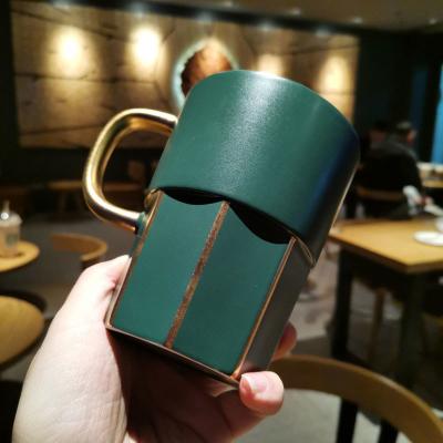 China One Piece Viable Dropshipping Dark Green Ceramic Mug Goddess Nameplate Mug With Handle Mug Summer Office Water Glass for sale