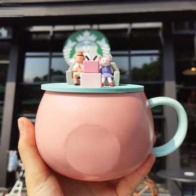 China One Piece Viable Dropshipping Creative Happy Cute Girl Pig Family Star Bottle Gift Drinking Cup Mug for sale