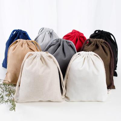 China 100% Eco-Friendly Cotton Canvas Drawstring Bolsas De Lona Compras Promocional Regalo Handmade Pouches For Travel for sale