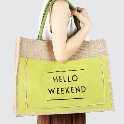 China 100% Eco-friendly ORIOU Burlap Tote Bag Custom Printed Jute Jute Bulk Bags for sale