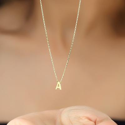 China Custom CLASSIC 925 Sterling Silver Letter P Initials Pendant Necklaces 18k Silver Initial Necklace For Women for sale