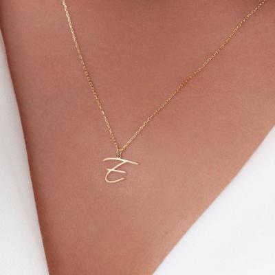 China Wholesale C 925 Sterling Women's Iinitial Necklace Initial Letter Personal Silver CLASSIC Personal Silver Initial Necklace for sale