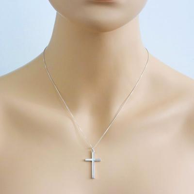 China CLASSIC Women Fashion Simple Silver Plate Cross Africa 925 Cross Pendant Necklace for sale