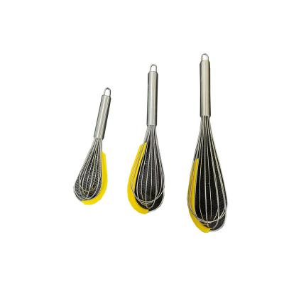 China Sustainable New Product Custom Logo Stainless Steel Egg Beater and Silicone Scrape Kitchen Utensil for sale