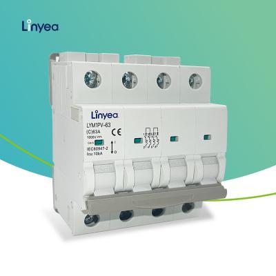 China Solar PV System 4 Pole DC 1A 6A 10A 32A 40A 50A 63A 1000V Mini Circuit Breakers c16 25a with BCD Curve for sale