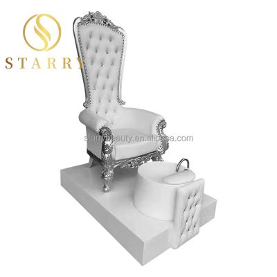 China PU Leather + Medium Luxury White Throne Chair Wholesale Cheap Density Fiberboard Beauty Salon Furniture Spa Pedicure Pedicure Chair Pedicure Chairs With Bowl for sale