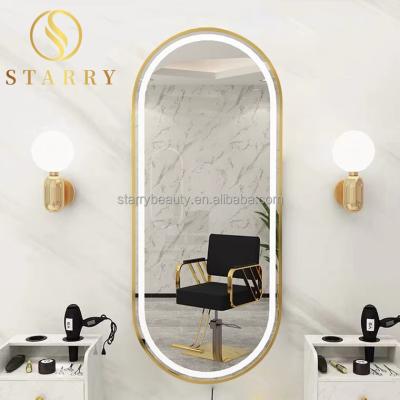 China Wholesale Wall Mounted Led Oval Dressing Full Body Mirror Lighted Light Smart Led Salon Mirror Makeup Mirror for sale