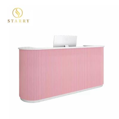 China Customized Modern Minimalist Modern Reception Counter Barber Shop Beauty Salon Reception Counter for sale