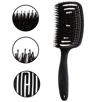 China New Design Boar Hair Custom Nylon Hair Curved Maze Hair Brush Flexible for sale