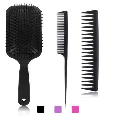 China Private Label Professional Plastic Detangling Oval Matte Paddle Straightener Hair Brush for sale