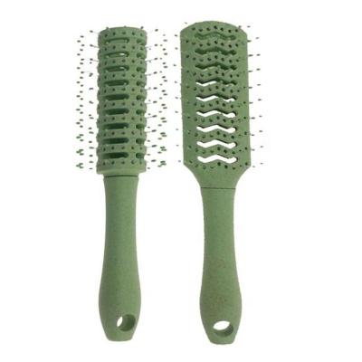 China Eco Frendly Fully Degradable Recyclable Material Personalized Wheat Straw Hair Comb Easy Clean Hair Brushes for sale