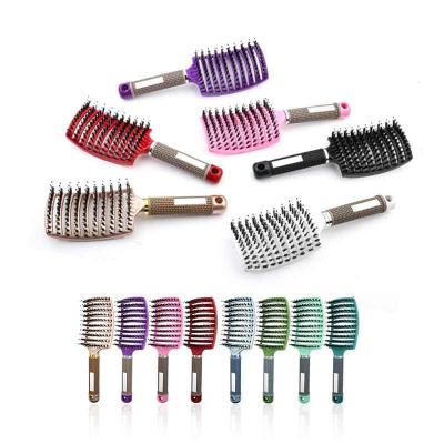 China Waterproof Professional Custom Logo Bristles Salon Panel Boar Growing Hair Brush for sale