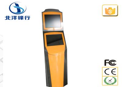 Chine Kiosque d'écran de contact multi orange de banque/école double avec le lecteur de cartes/imprimante/scanner à vendre