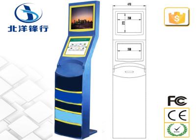 China Information Check Internet Web Indoor Touch Dual Screen Kiosk 16.7M 300cd/m² for sale